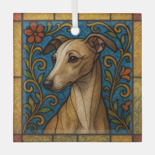 Italiaans Greyhound "Glas in lood" Glas Ornament