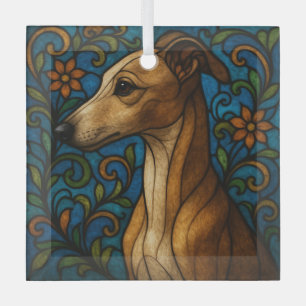 Italiaans Greyhound "Glas in lood" Glas Ornament