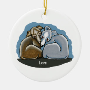 Italiaans Greyhound Huddle Keramisch Ornament