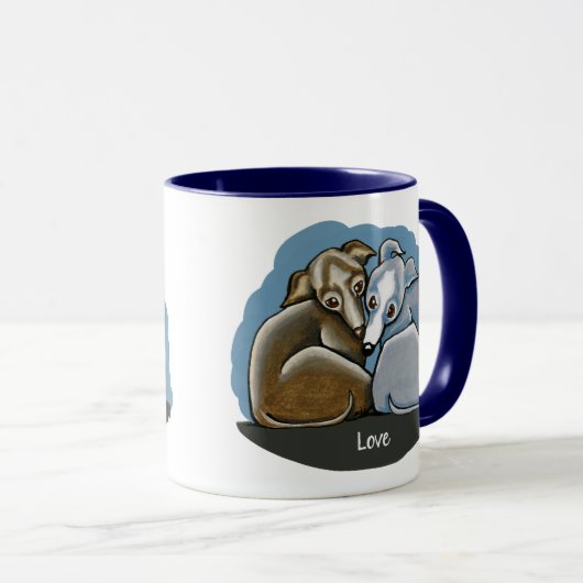 Italiaans Greyhound Huddle Mok (Voorkant rechts)