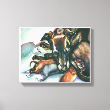 Italiaans Greyhound met pasgeboren Puppies