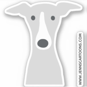 Italiaans Greyhound of Whippet Schattige Cartoon H Sticker