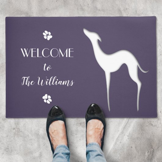 Italiaans Greyhound silhouette elegant gepersonali Deurmat