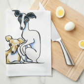 Italiaans Greyhound Trio Theedoek (Quarter Fold)