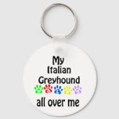 Italiaans Greyhound Wandelingen Ontwerp Sleutelhanger (Achterkant)