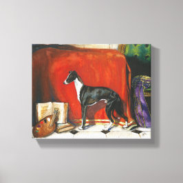 Italiaans Greyhound Waterverf schilderij Canvas Afdruk