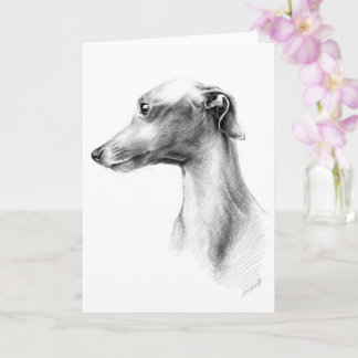 Italiaans Grieks-witte whippet portret tekenkunst Kaart