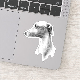 Italiaans Grieks-witte whippet portret tekenkunst Sticker
