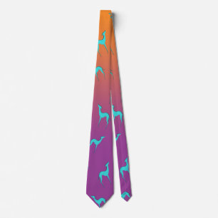 Italiaans Grijound Whippet silhouette ombre Stropdas