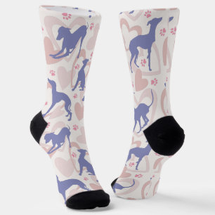 Italiaans grijsheuvels paws Periwinkle Pattern Sokken