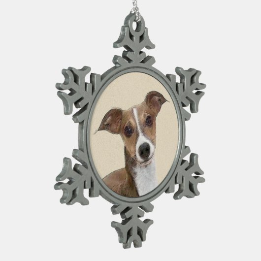 Italiaans grijsheuvelschilderij - Cute Original Do Tin Sneeuwvlok Ornament (Links)