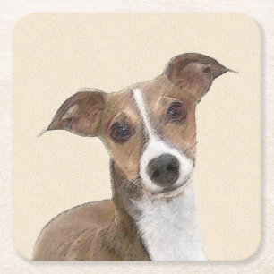 Italiaans grijsheuvelschilderij - Cute Original Do Vierkante Kartonnen Onderzetter
