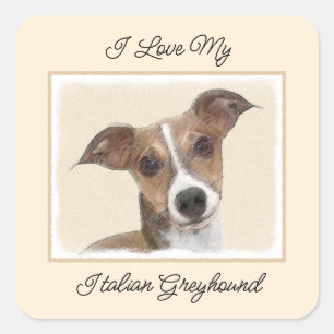 Italiaans grijsheuvelschilderij - Cute Original Do Vierkante Sticker