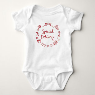 Italiaans Hand getrokken speciale levering Baby sh Romper