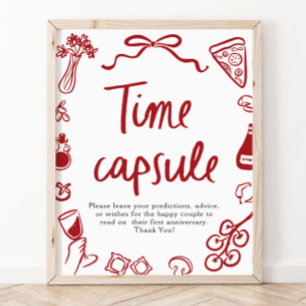 Italiaans handgetekend bruidsshower tijdscapsule b poster