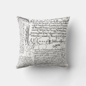 Italiaans  handschrift kalligrafie art Pillow Kussen (Achterkant)