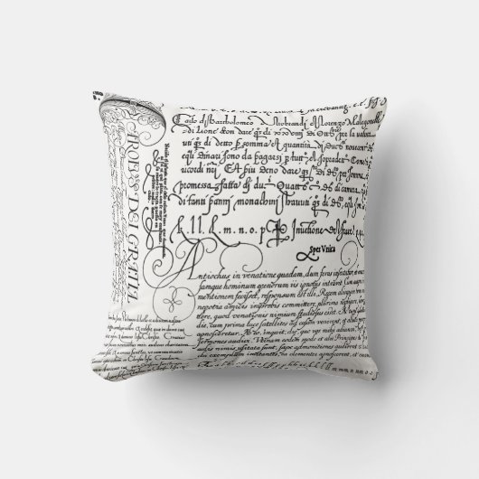 Italiaans  handschrift kalligrafie art Pillow Kussen (Voorkant)