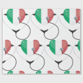 Italiaans Hart met Stethoscoop Healthcare Cadeaupapier (Vlak)