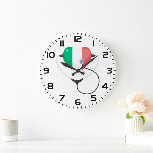 Italiaans Hart met Stethoscoop Healthcare Grote Klok