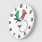 Italiaans Hart met Stethoscoop Healthcare Grote Klok (Hoek)