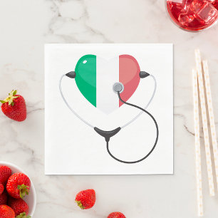 Italiaans Hart met Stethoscoop Healthcare Servet