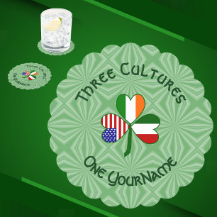Italiaans Iers-Amerikaanse Klaver Persoonlijk Kartonnen Onderzetters