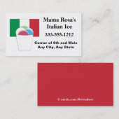 Italiaans ijs verkoper of winkel Visitekaartje (Voorkant / Achterkant)