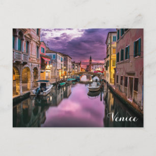 Italiaans kanaal van Venetië op de foto van Sunset Briefkaart