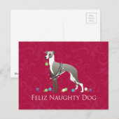 Italiaans kerstontwerp voor Greyhound Feestdagenkaart (Voorkant / Achterkant)