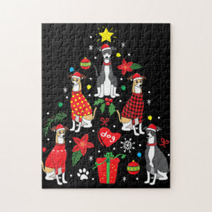 Italiaans kerstsierboom met grijze hond Mam Legpuzzel