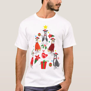 Italiaans kerstsierboom met grijze hond Mam T-shirt