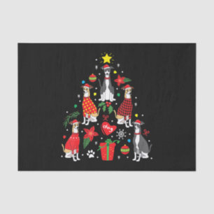 Italiaans kerstsierboom met grijze hond Mam Tissuepapier