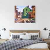 Italiaans kwartier, Gloucester | Edward Hopper | Canvas Afdruk (Insitu (Slaapkamer))