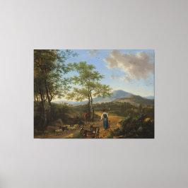 Italiaans Landschap met Herders, Willem de Heusch, Canvas Afdruk