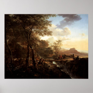 Italiaans landschap met rapporteurs voor advies poster