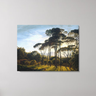 Italiaans landschap met Stone Umbrella Pines Canva Canvas Afdruk