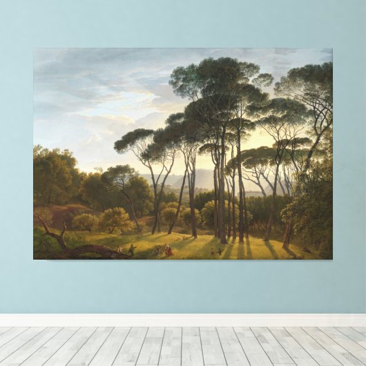 Italiaans landschap met Umbrella Pines, Hendrik Canvas Afdruk (Insitu (Houten vloer))