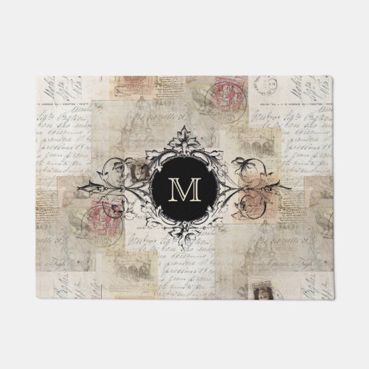  Italiaans "Leaf Monogram Mat" Deurmat (Voorkant)