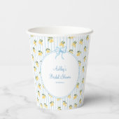 Italiaans Lemon Blue Bow Paper Papieren Bekers (Achterkant)