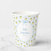 Italiaans Lemon Blue Bow Paper Papieren Bekers (Voorkant)