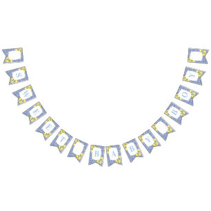 Italiaans Lemons Blue White Sweet Baby Boy Shower Vlaggetjes