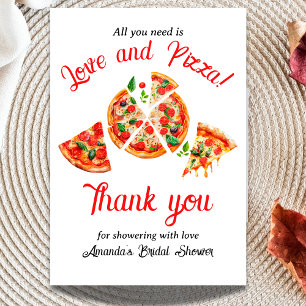 Italiaans Liefde & Pizza Feest Slice Bruidsuitnodi Bedankkaart