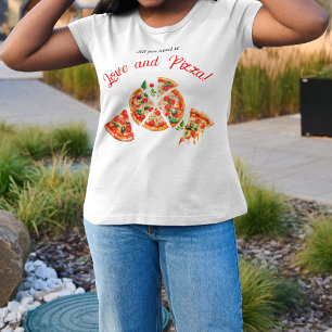 Italiaans Liefde & Pizza Party Slice Vrijgezellenf T-shirt