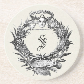 Italiaans Lijst Ephemera Zandsteen Onderzetter