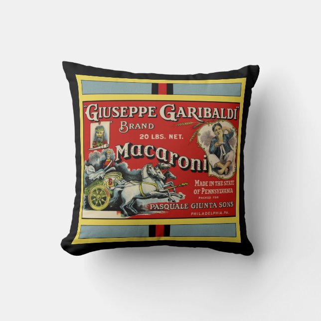 Italiaans macaroni label kussen (Voorkant)