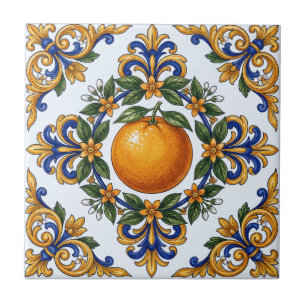Italiaans Majolica-sinaasje citrusontwerp Tegeltje