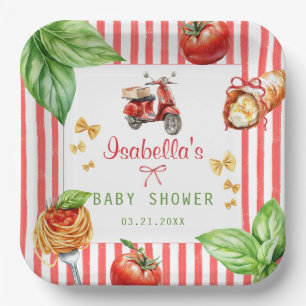 Italiaans Mediterraan Baby shower Holy Cannoli Papieren Bordje
