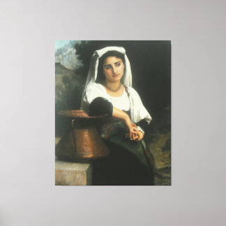 Italiaans meisje bij de fontein - William-Adolphe  Canvas Afdruk