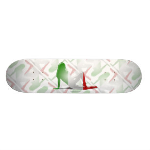 Italiaans meisje Silhouette vlag Skateboard