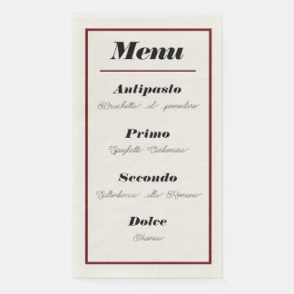 Italiaans menu Diner servetten